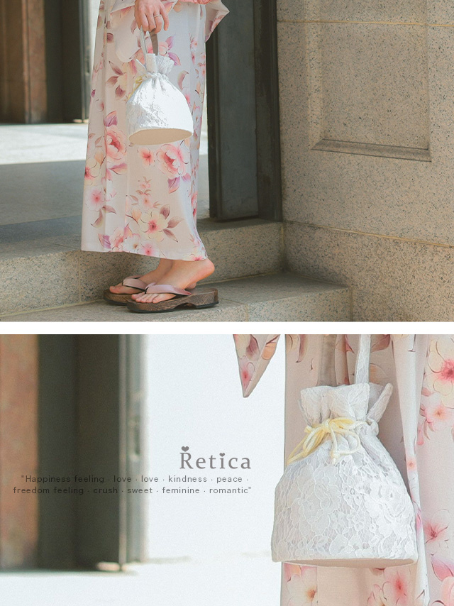 ふんわり巾着レースバッグのディティール画像4