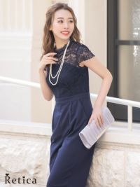 パーティードレス パンツ パンツスタイル刺繍レースデザインパンツドレス