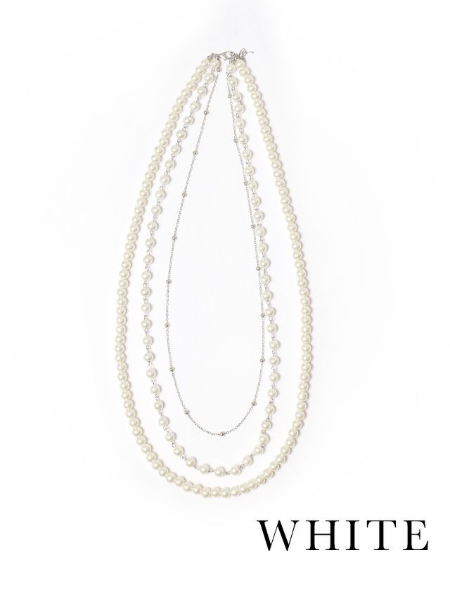 ロングパールネックレス 120-125cm ホワイトバロック7-9mm 淡水