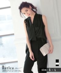 パーティードレス パンツ プチプラ ロングテールカシュクールパンツセットアップドレス