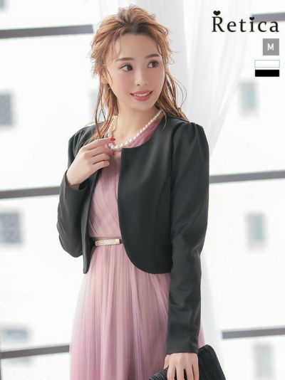 [SALE] ノーカラー長袖シンプルボレロジャケット (Mサイズ)