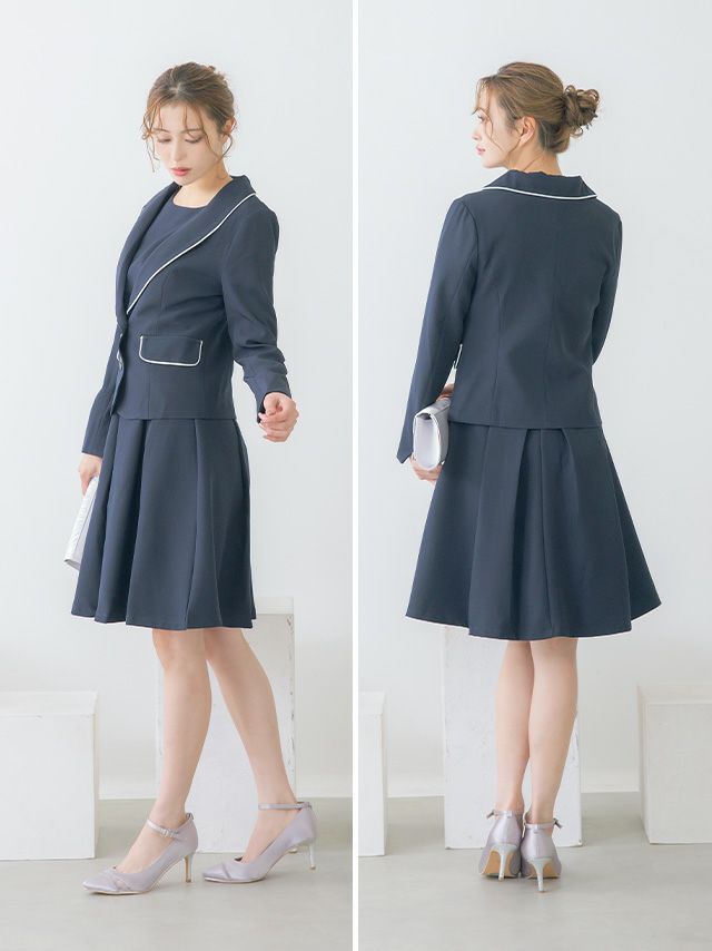 SALE] パイピングクラシカルワンピースセレモニースーツ (S
