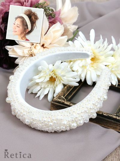 ランダムパールカチューシャ(ホワイト)