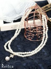 結婚式 お呼ばれ アクセサリー 変形パールトップ2連ショートパールネックレス