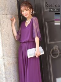 パーティードレス パンツ レーススリーブワイドパンツプチプラパンツドレス