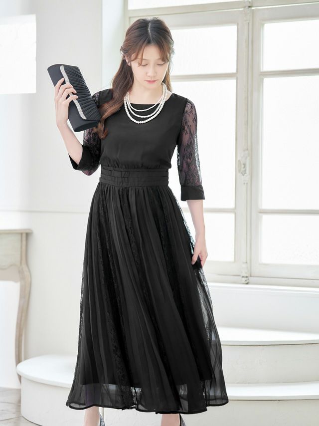 限定販売】 菫【DRESS DECO】レーススリーブのロングドレス 新品 タグ 