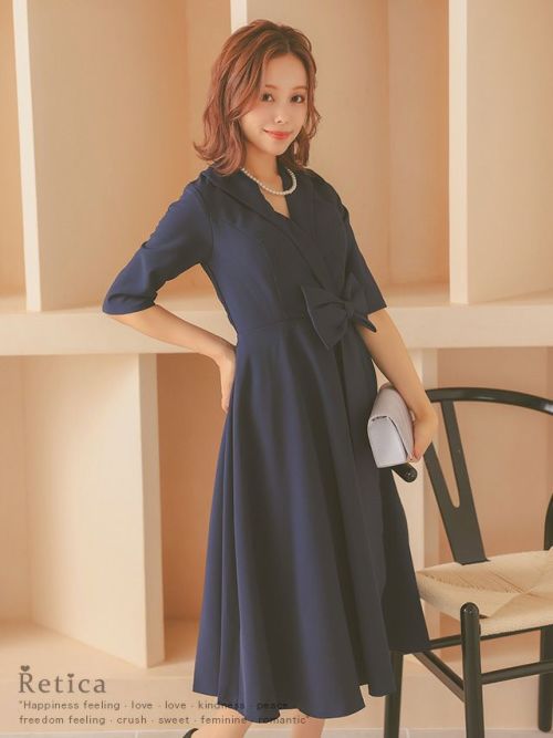 結婚式・お呼ばれ対応 | レース切替フレアワンピース
