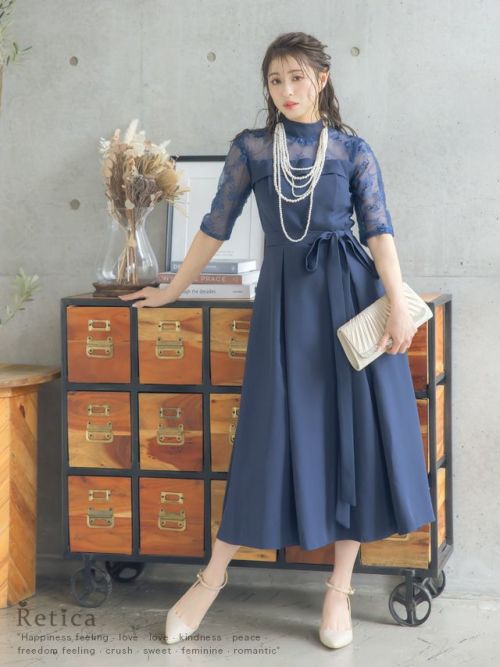 8色 プリーツ ワンピース ドレス ハーフ タートルネック 長袖 1 szp211_1.jpg