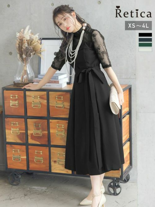 半袖 リュクス  ひざ下丈 綺麗め  ワンピース ドレス 20250323160156_1_1.jpg