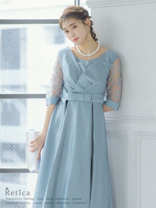 AIMER ドレス シャンブレーオーガンジープチハイネックジャ