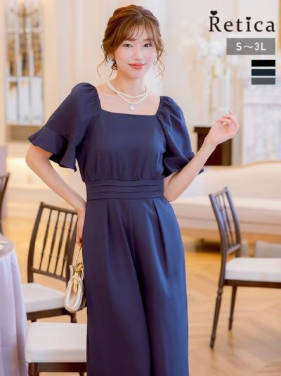 [SALE] スクエアネックワイドパンツ結婚式パーティードレス