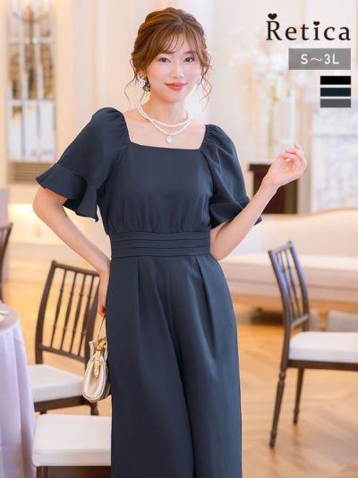 [SALE] スクエアネックワイドパンツ結婚式パーティードレス