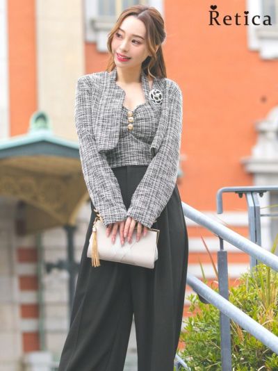 [SALE] ブローチ付きホルターネックセットアップセレモニースーツ(Mサイズ)