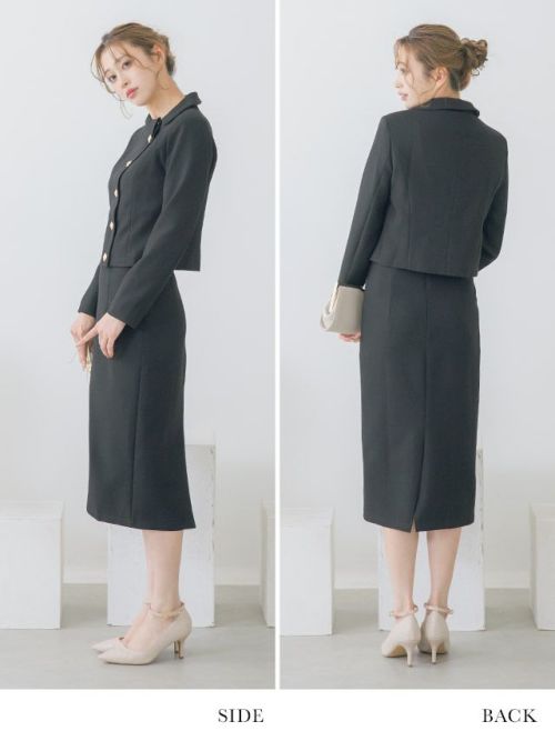 SALE] アシンメトリージャケットゴールドボタン付き2点