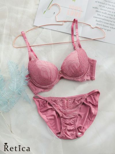 正規品♡ダイナソージャガード上下セット♡ピンク サテンジャガードブラジャー&ショーツセット(ピンク)(A～E/70