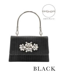 美品 エポカ 2way パーティバッグ ビジュー ハンドバッグ シルバー