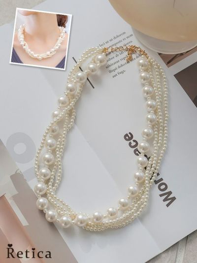 多連パールネックレス(ホワイト)
