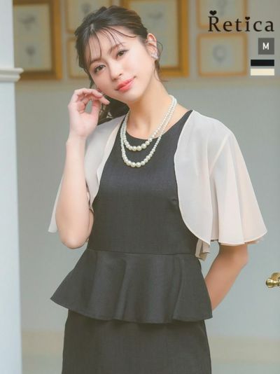 シフォンレース半袖ショートボレロ (M～Lサイズ)