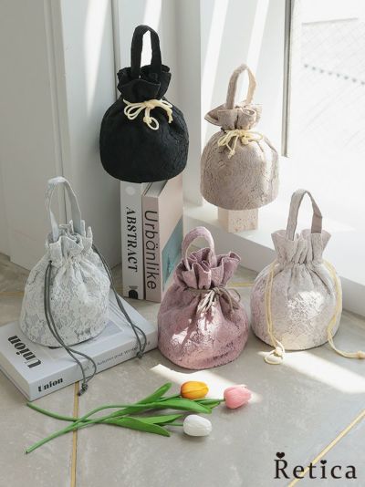 [SALE] ふんわり巾着レースバッグ