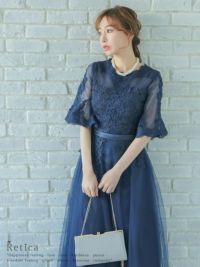 シースルー刺繍レースIラインパーティードレス　Mサイズ 楽天市場】【4,921円クーポン利用で 9/15まで】 シースルー刺繍