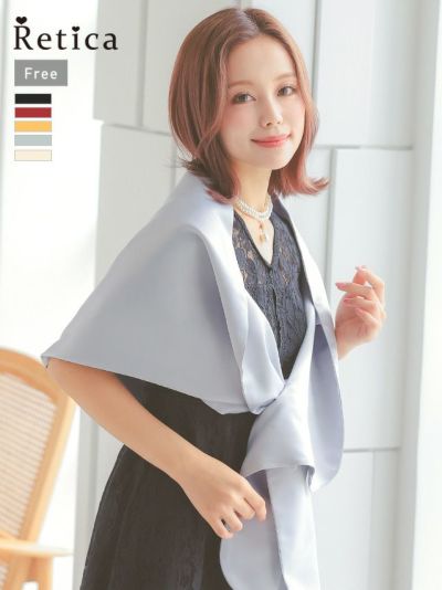 [SALE] シンプルデザインサテンショール(フリーサイズ)