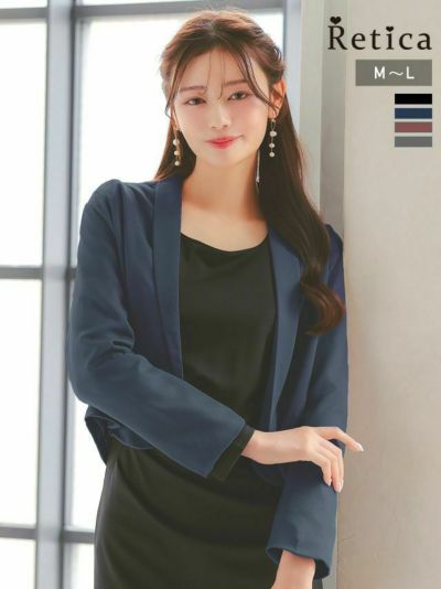 襟付き長袖ボレロジャケット (Mサイズ/Lサイズ)